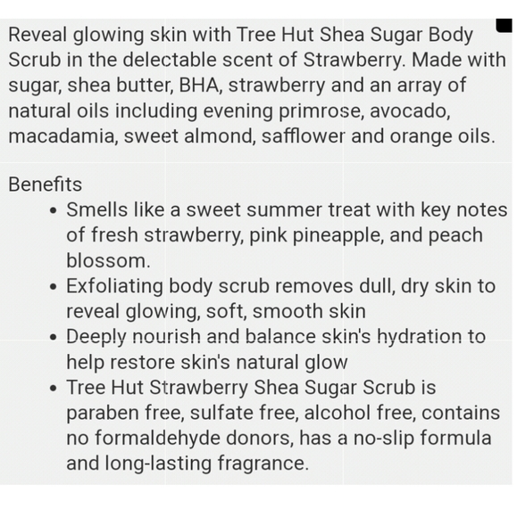 Relisted 🥰 HP 🥰 Tree Hut Strawberry Sugar Scrub New Spring Release - Picture 6 of 7